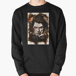 Milla Jovovich Custom Digital Artwork Pullover Hoodie