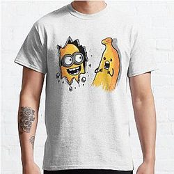 Minions T-shirts - Minion Cartoon tout le travail et pas de banane / meilleur cadeau pour hommes et femmes T-shirt classique RB2709