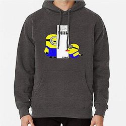 Minions Hoodies - 카툰 미니언과 우유 병 / 친구 Pullover Hoodie RB2709를위한 완벽한 선물