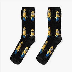 Minions Chaussettes - Danser Dave Minion, Minion Tim me méprisable avec mignon et drôle sourire chaussettes RB2709