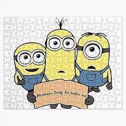 Minions Puzzles - Because Minions Hates Us Jigsaw Puzzle RB2709