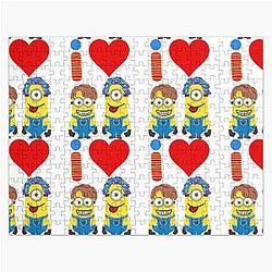 Minions Puzzles - I Love Funny Minions Smile Tee Jigsaw Puzzle RB2709