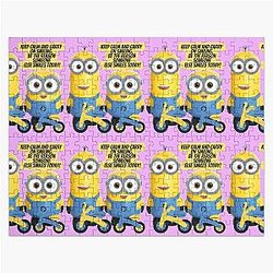 Minions Puzzles - Keep Calm And Carry On Smiling Minions Gifts  Jigsaw Puzzle RB2709