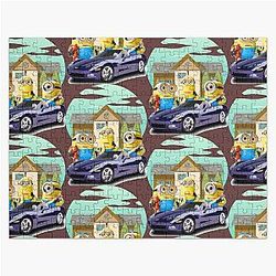 Minions Puzzles - When Your Bestfriend Visit In Your Homes With New Car Minions  Jigsaw Puzzle RB2709