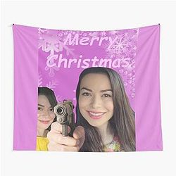 Miranda Cosgrove Wishes Merry Christmas Tapestry