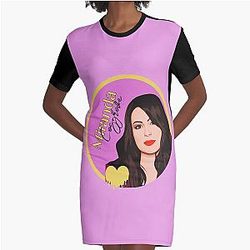 Miranda Cosgrove Art Dress Graphic Sticker T-Shirt
