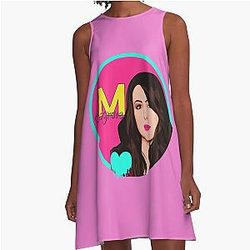 Miranda Cosgrove Art Cover Dress Sticker A-Line Dress