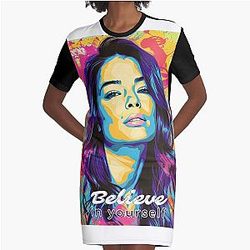 Believe In Yourself Graphic T-Shirt Dress Miranda Cosgrove pop art