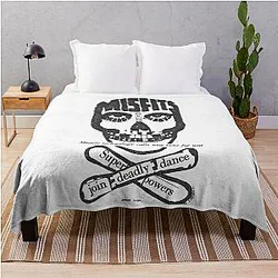 Misfits Skull Flyer 1983 Throw Blanket