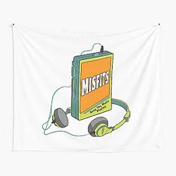 Misfits Retro Walkman Design Music Art Tapestry