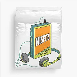 Misfits Retro Walkman Design Music Art Duvet Cover