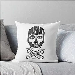 Misfits Skull Flyer 1983 Throw Pillow
