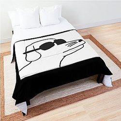 modern baseball dog funny meme Comforter