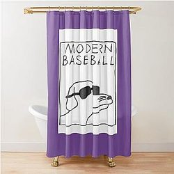 modern baseball dog 	 	 Shower Curtain