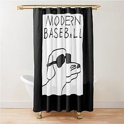 modern baseball dog funny meme Shower Curtain