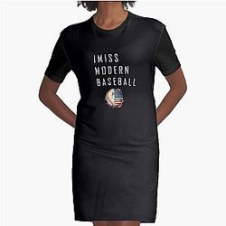 I Miss Modern Baseball Graphic T-Shirt Dress