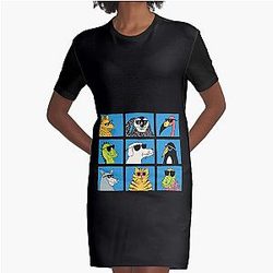Modern Baseball - Animal Bunch  Graphic T-Shirt Dress