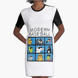 Modern Baseball  Animal Bunch Graphic T-Shirt Dress
