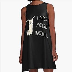 I Miss Modern Baseball Funny Dog A-Line Dress