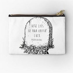 modern baseball tombstone Zipper Pouch