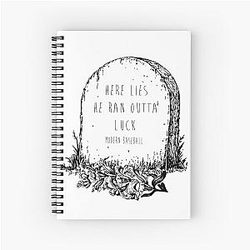 modern baseball tombstone Spiral Notebook