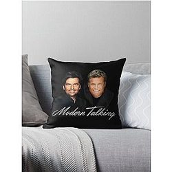 Modern Talking Retro Faded Style Design Throw Pillow