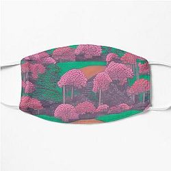 Shadows in the Forest - Mystical Moonrise - Japanese landscape Flat Mask