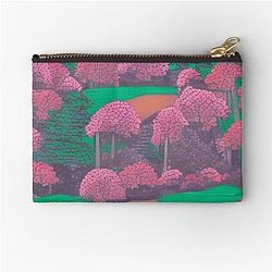 Shadows in the Forest - Mystical Moonrise - Japanese landscape Zipper Pouch
