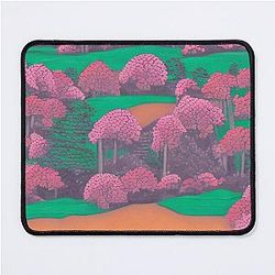 Shadows in the Forest - Mystical Moonrise - Japanese landscape Mouse Pad