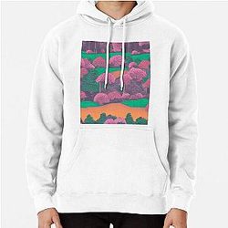 Shadows in the Forest - Mystical Moonrise - Japanese landscape Pullover Hoodie