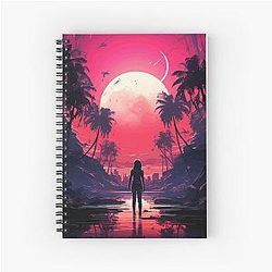 Anime Lonely Moonrise Spiral Notebook
