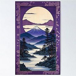 Purple moonrise Poster
