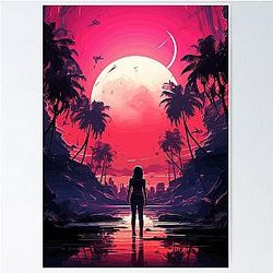 Anime Lonely Moonrise Poster