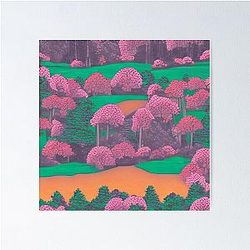 Shadows in the Forest - Mystical Moonrise - Japanese landscape Poster
