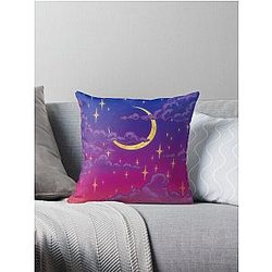 Dreamy Moonrise Throw Pillow