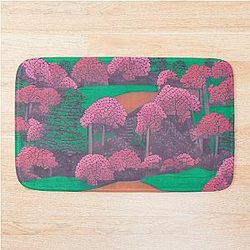 Shadows in the Forest - Mystical Moonrise - Japanese landscape Bath Mat