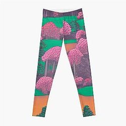 Shadows in the Forest - Mystical Moonrise - Japanese landscape Leggings