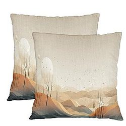 Landscape Moonrise Decorative Pillow Covers Throw Pillow Covers for Couch Sofa Home Bedroom Living Room