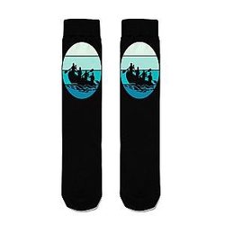 Teal Moonrise Rafting Socks for Whitewater Rafters Kayakers or Paddlers Men and Women Novelty Crew Socks