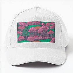 Shadows in the Forest - Mystical Moonrise - Japanese landscape Baseball Cap