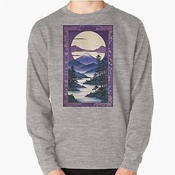 Purple moonrise Pullover Sweatshirt