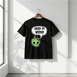 Morbid Podcast Keep It Weird Green Skull Apple Graphic T-Shirt NTT1310 Morbid Podcast T-Shirts