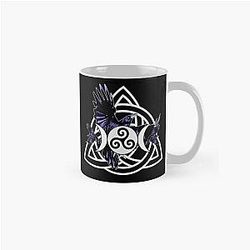 The Morrigan Triple Goddess Raven Witches Triple Moon with Triskelion Celtic Knot Classic Mug