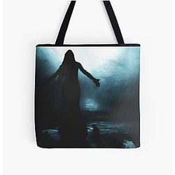 Celtic Goddess Morrigan Crow Raven Woman Mythical Animal All Over Print Tote Bag