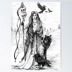 Morrigan the Celtic Battle Goddess Art Poster