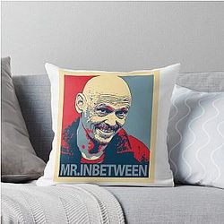Mr Inbetween Retro Throw Pillow