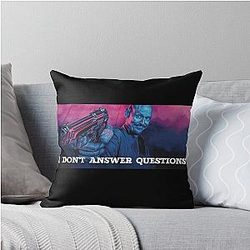 I Don't Answer Questions Ray Shoesmith Mr Inbetween Throw Pillow