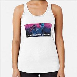 I Don't Answer Questions - Ray Shoesmith Mr Inbetween Racerback Tank Top