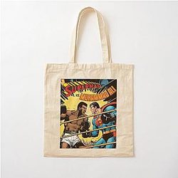 Muhammad Ali Versus Superheros Tote di cotone