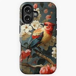 Chiaroscuro Serenade I: Birds, Flowers, and the Dark Emotions of Caravaggio's Muse iPhone Tough Case